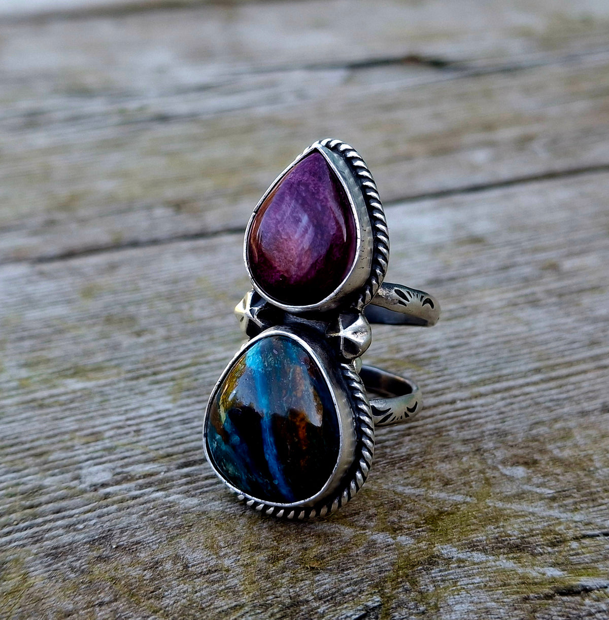 Purple Spiny/Opal Adjustable Ring