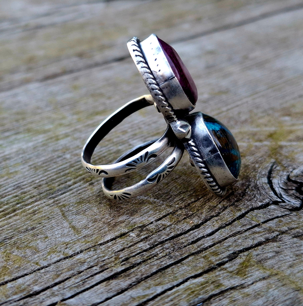Purple Spiny/Opal Adjustable Ring