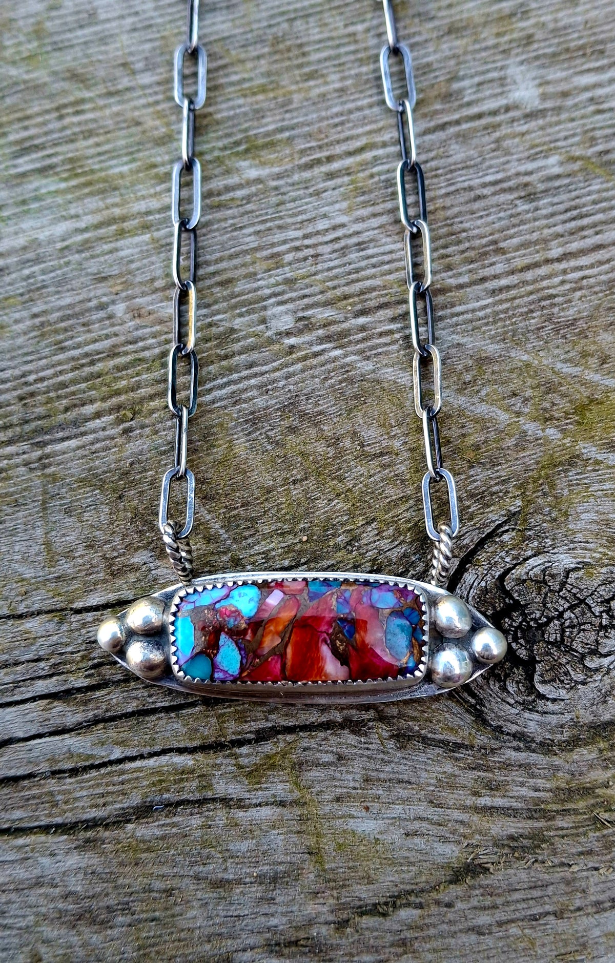 Pink Dahlia Bar Necklace