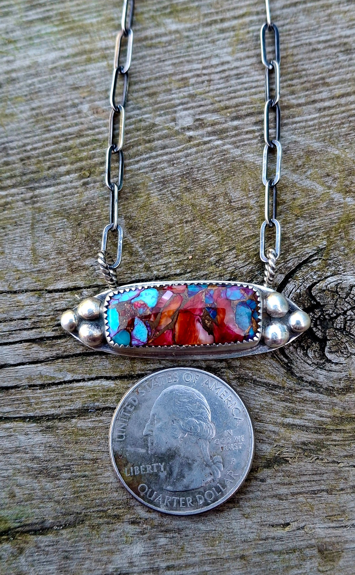 Pink Dahlia Bar Necklace