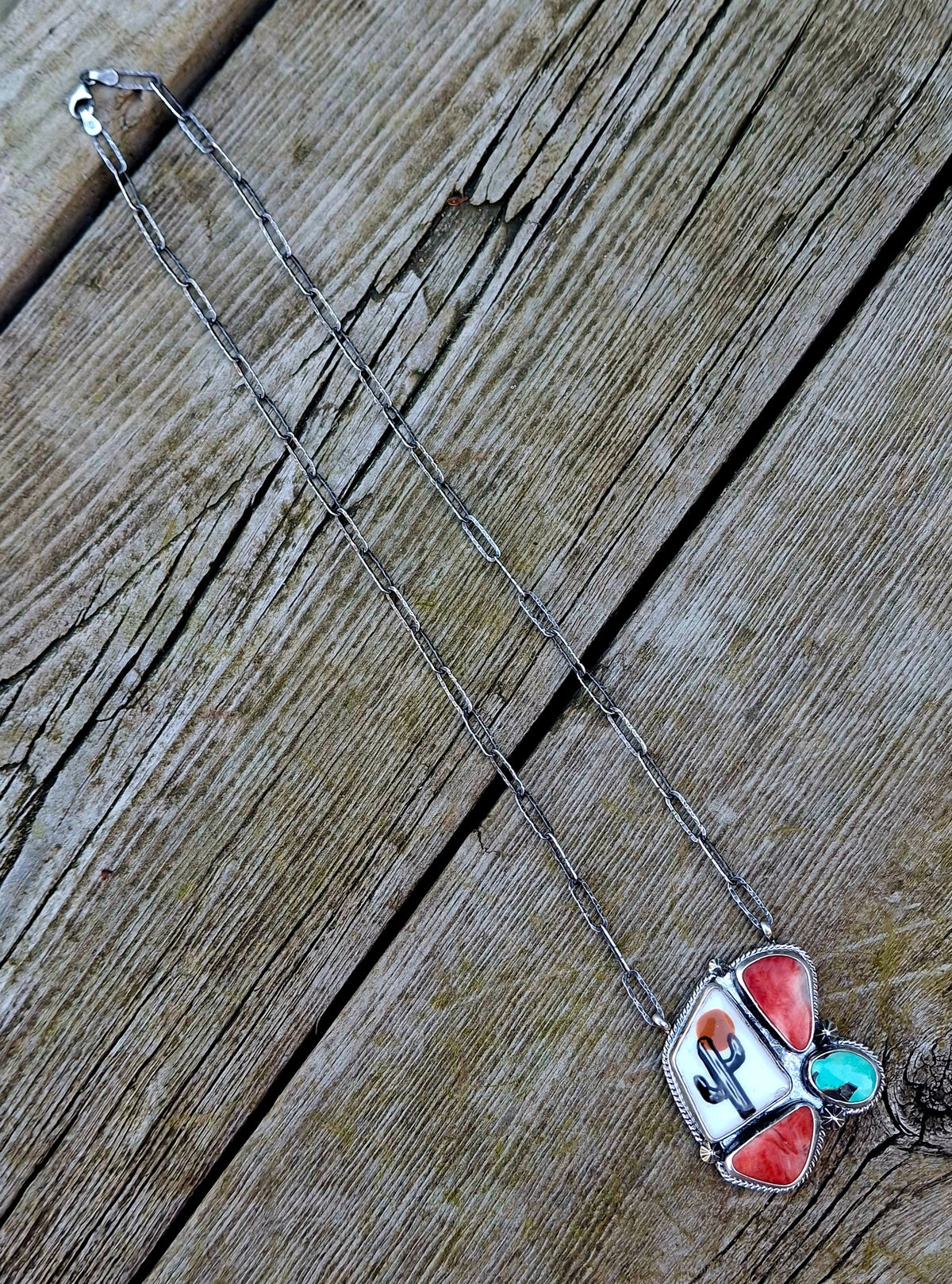 Hand Painted Cactus Necklace