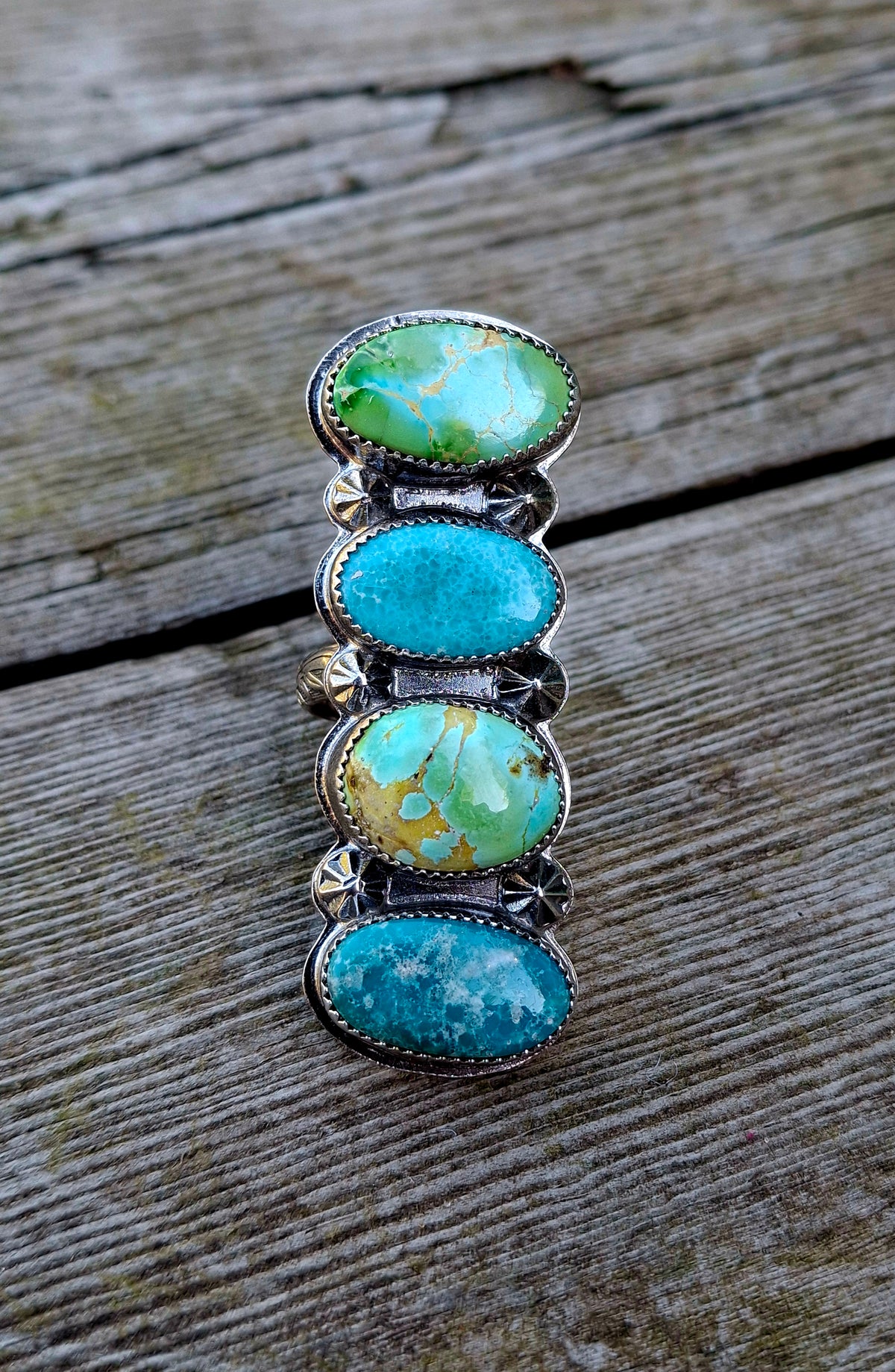 Mixed Turquoise Crawler Ring