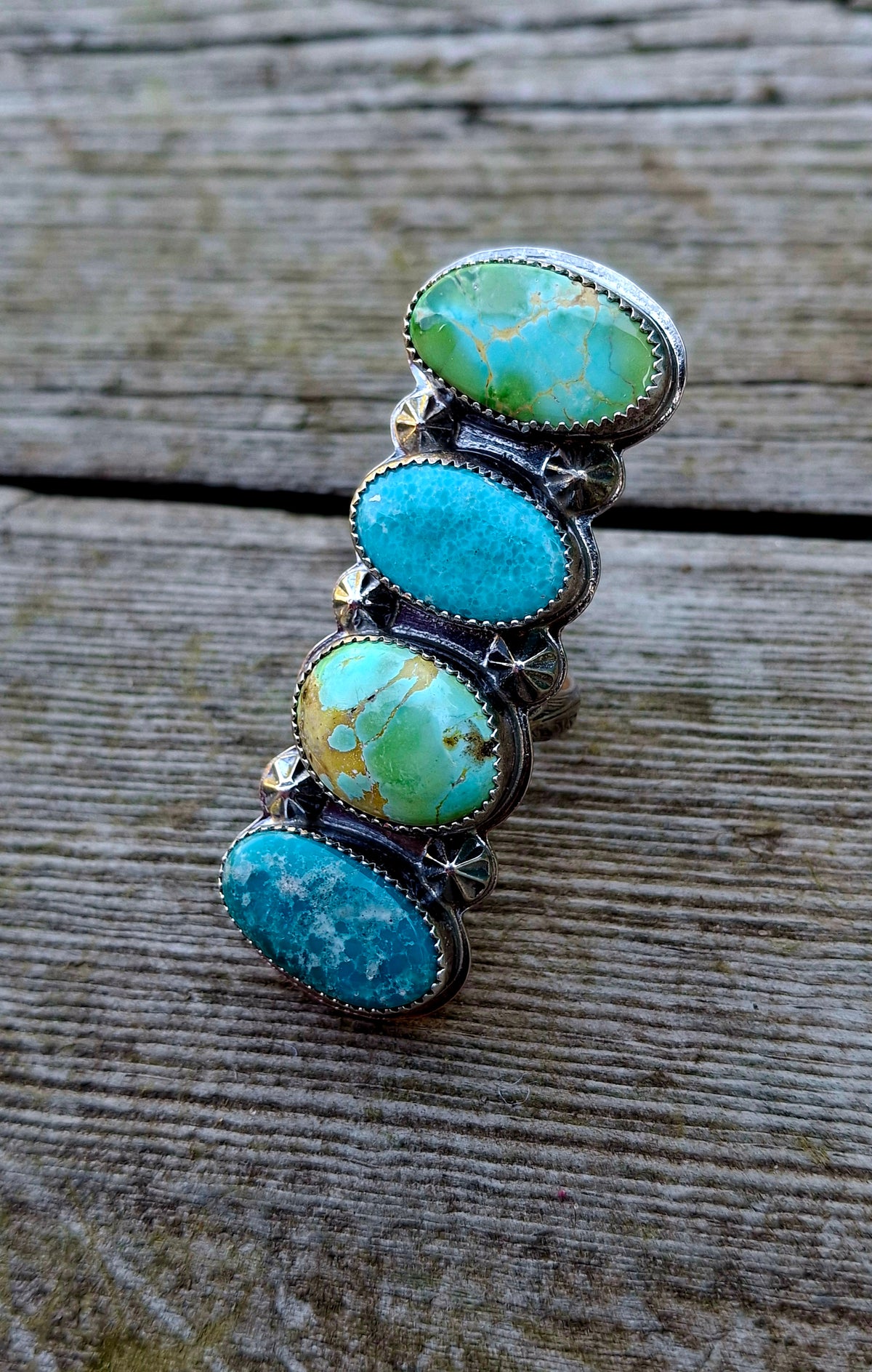 Mixed Turquoise Crawler Ring
