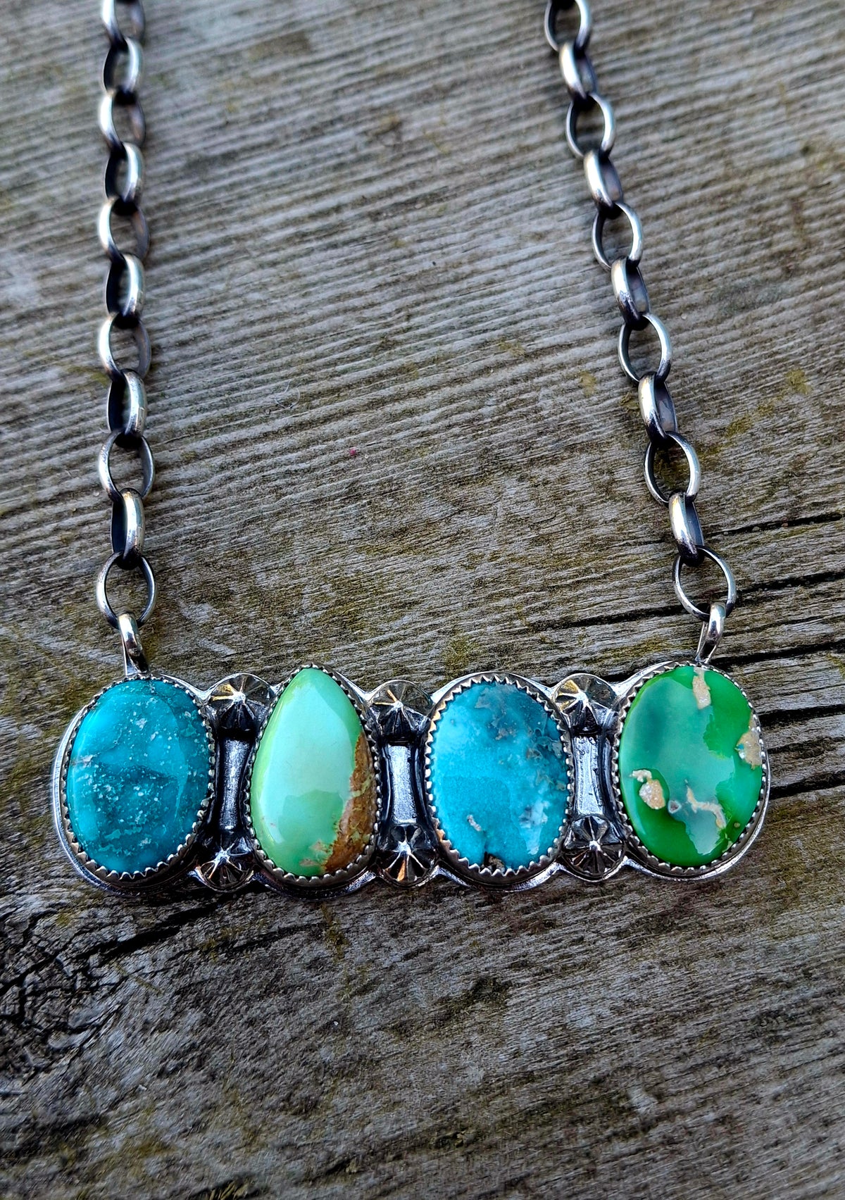 Mixed Turquoise Bar Necklace