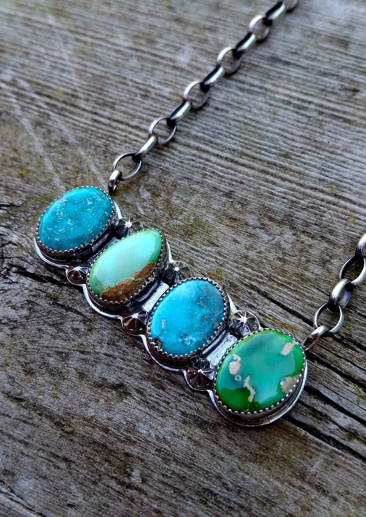 Mixed Turquoise Bar Necklace