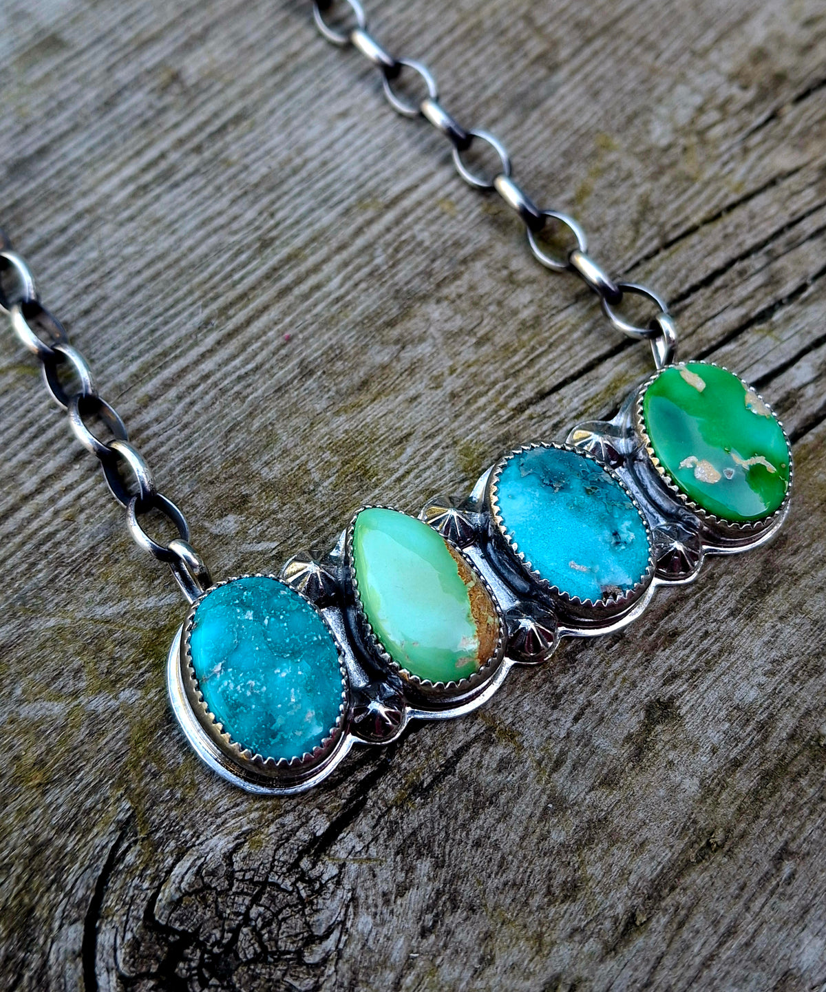 Mixed Turquoise Bar Necklace