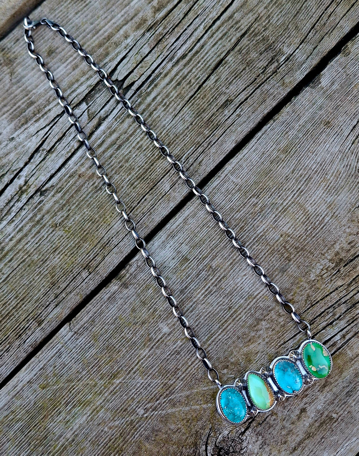 Mixed Turquoise Bar Necklace