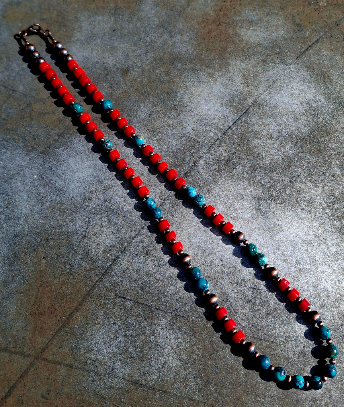 Coral/Hubei Bead Necklace