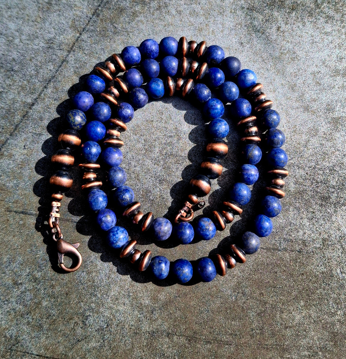 Lapis/Copper Bead Necklace