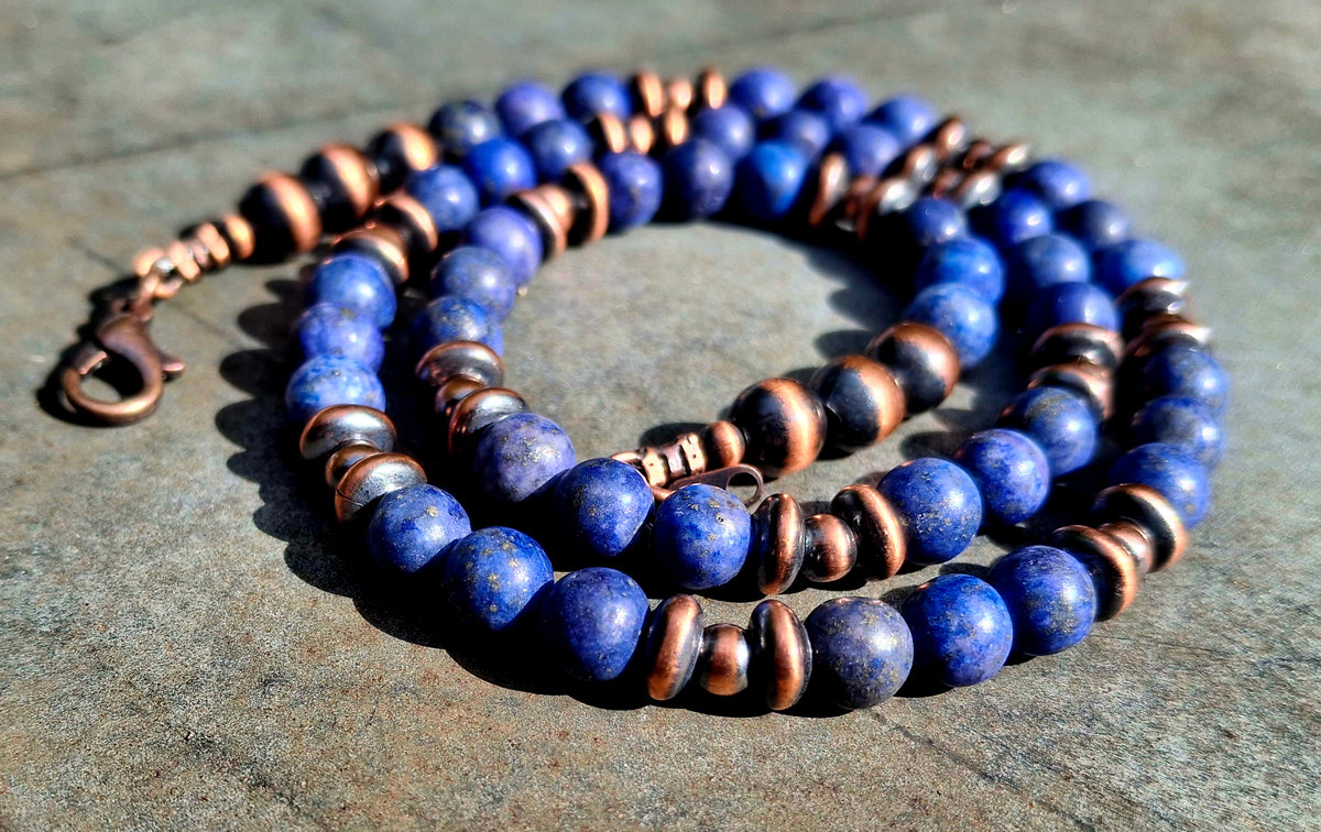 Lapis/Copper Bead Necklace