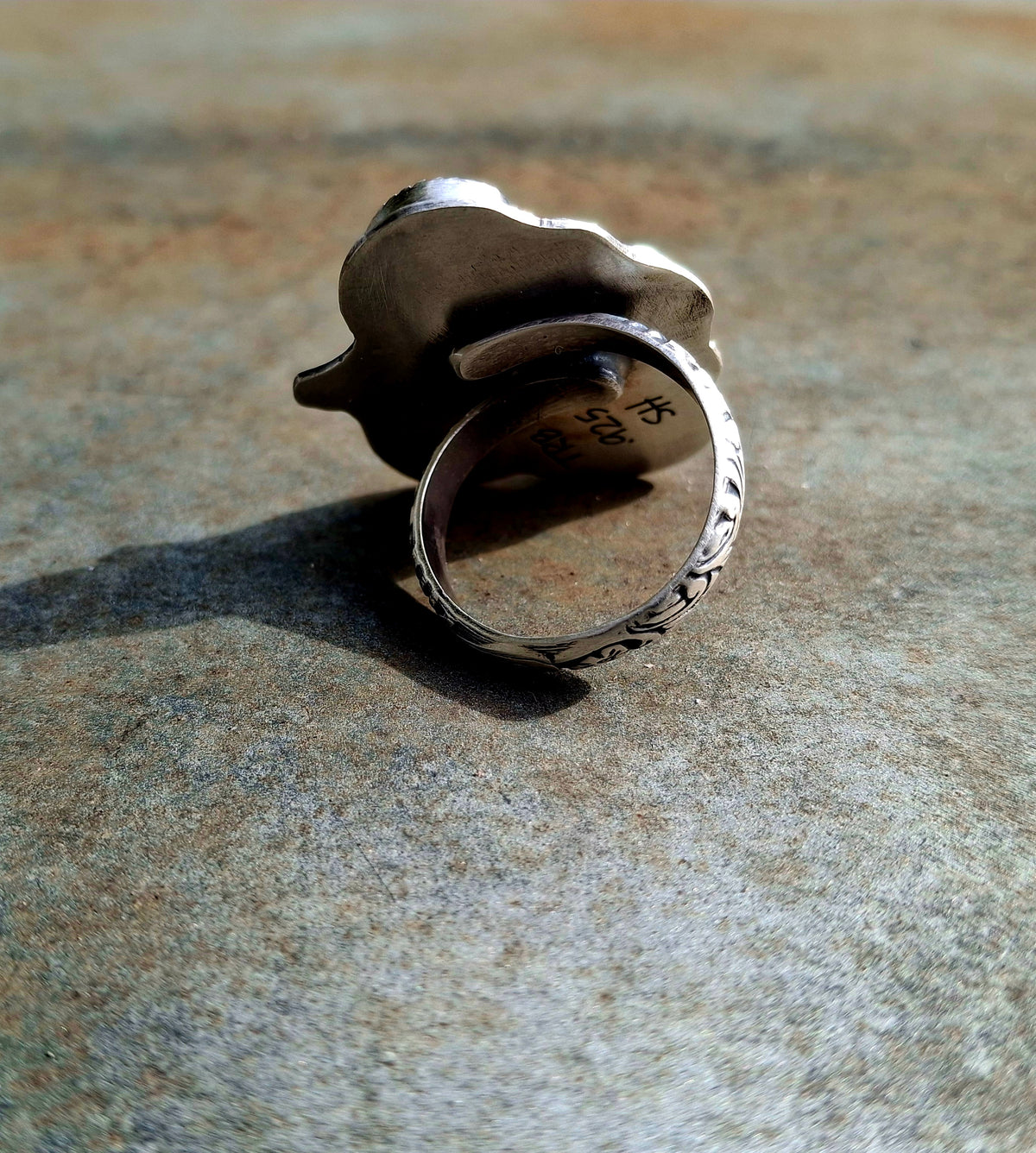 Opal Rodeo Clown Adjustable Ring