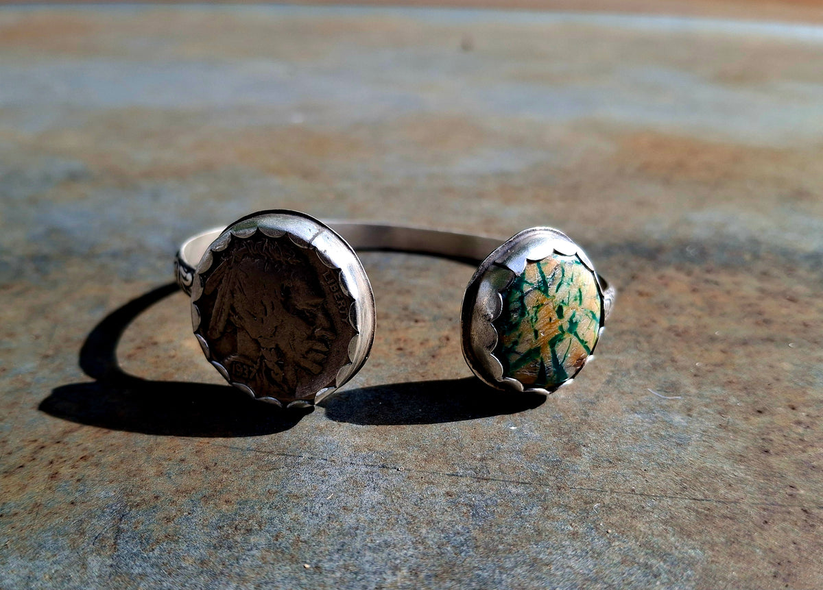Fox Turquoise/Indian Head Cuff
