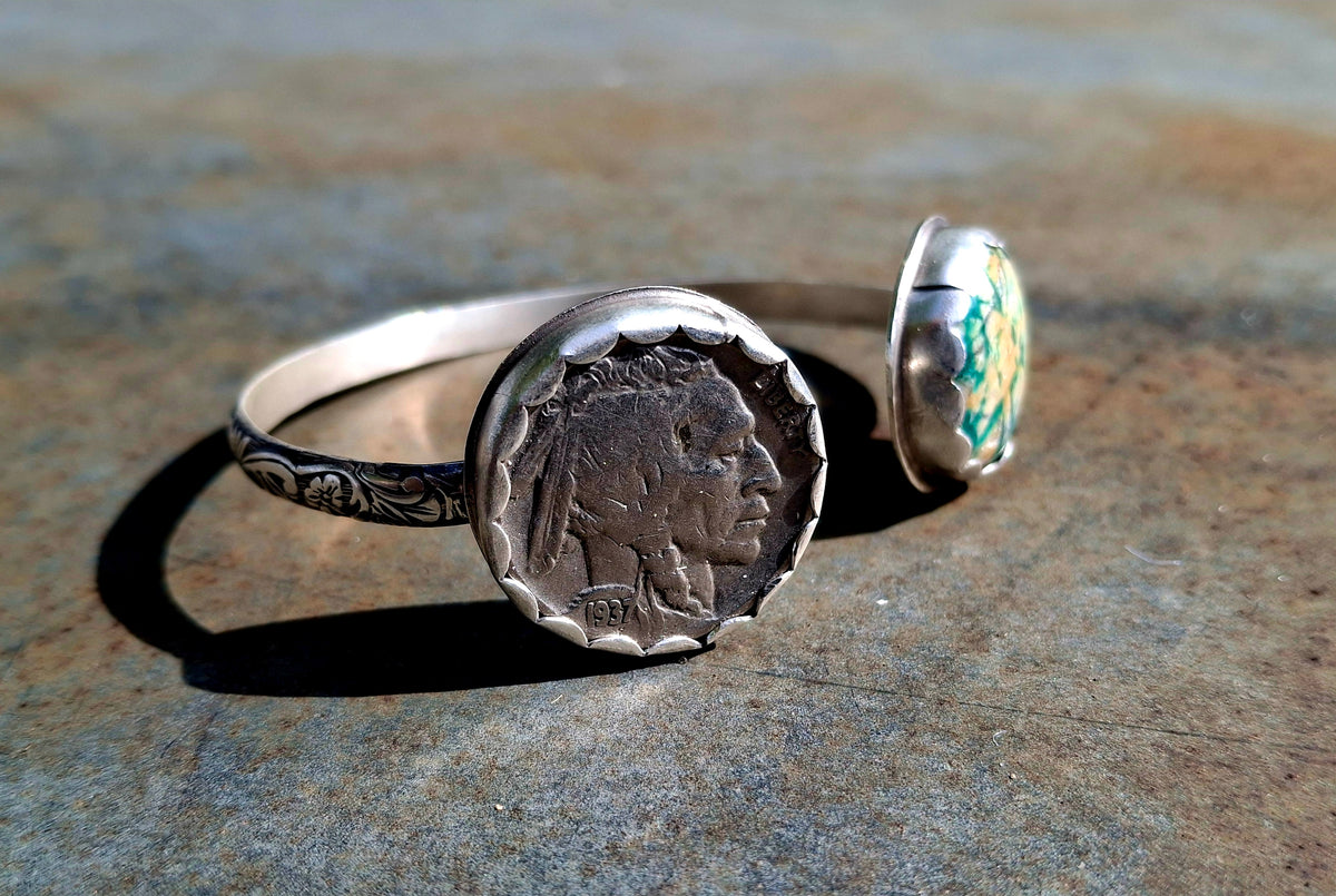 Fox Turquoise/Indian Head Cuff