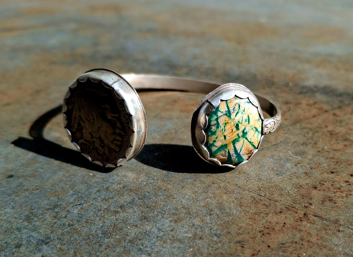 Fox Turquoise/Indian Head Cuff