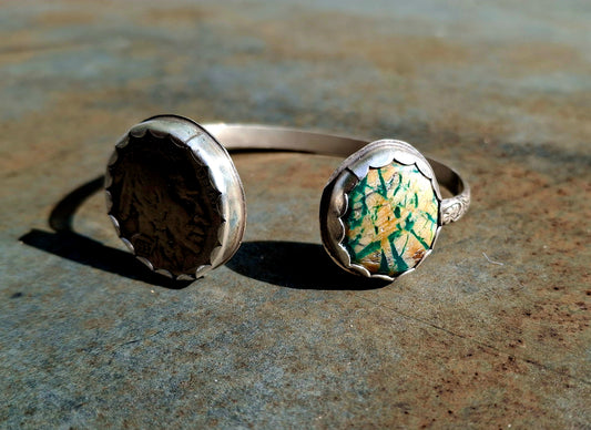 Fox Turquoise/Indian Head Cuff - B60