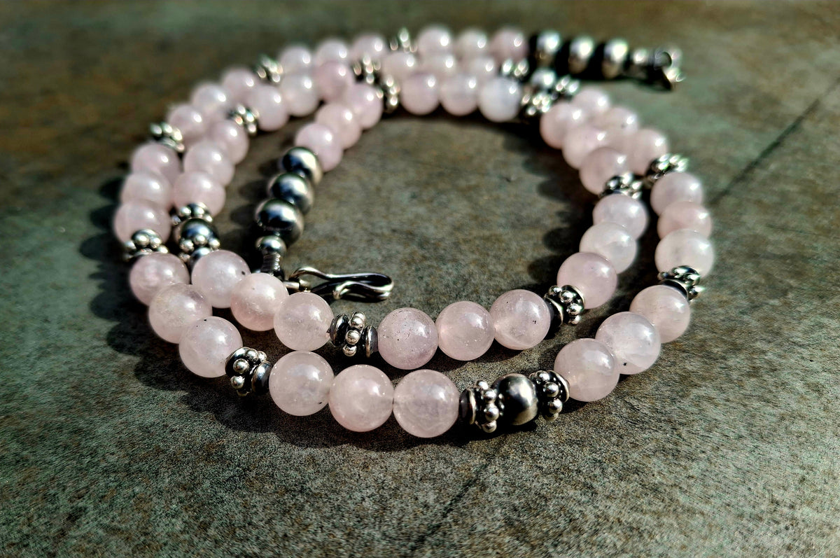 Rose Quartz Bead Necklace
