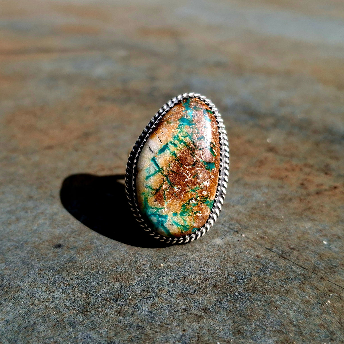 Fox Turquoise Adjustable Ring