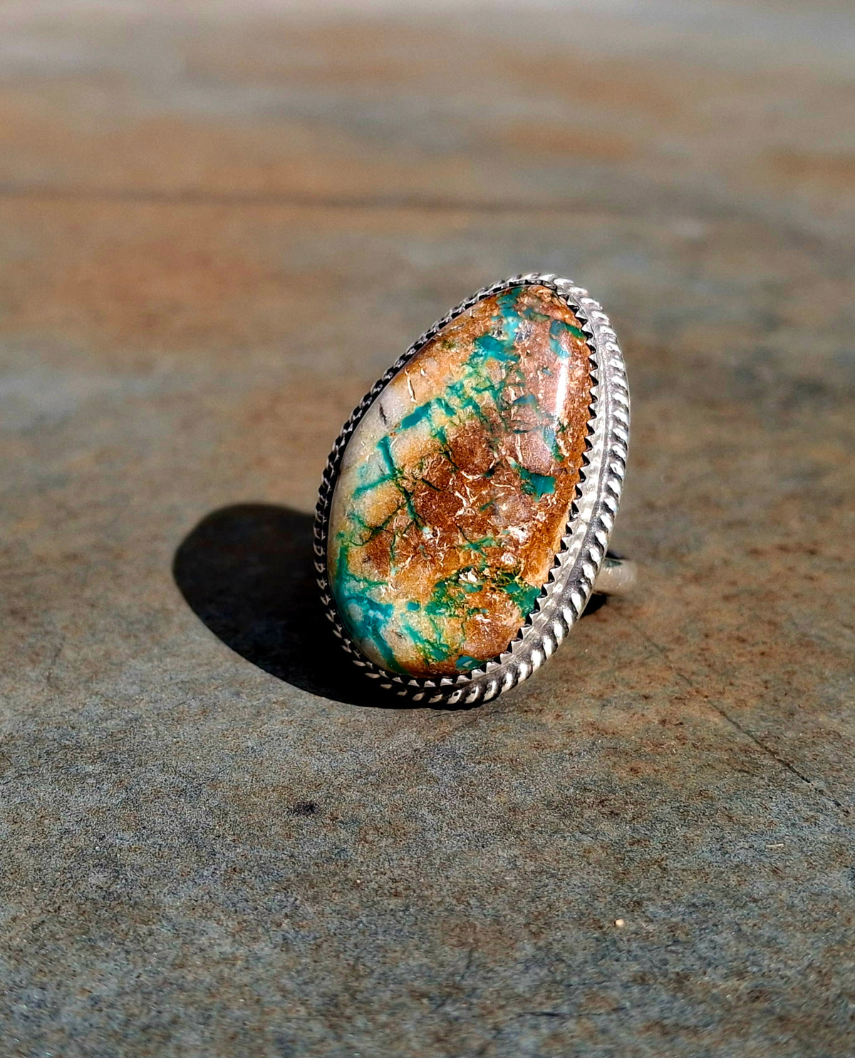 Fox Turquoise Adjustable Ring