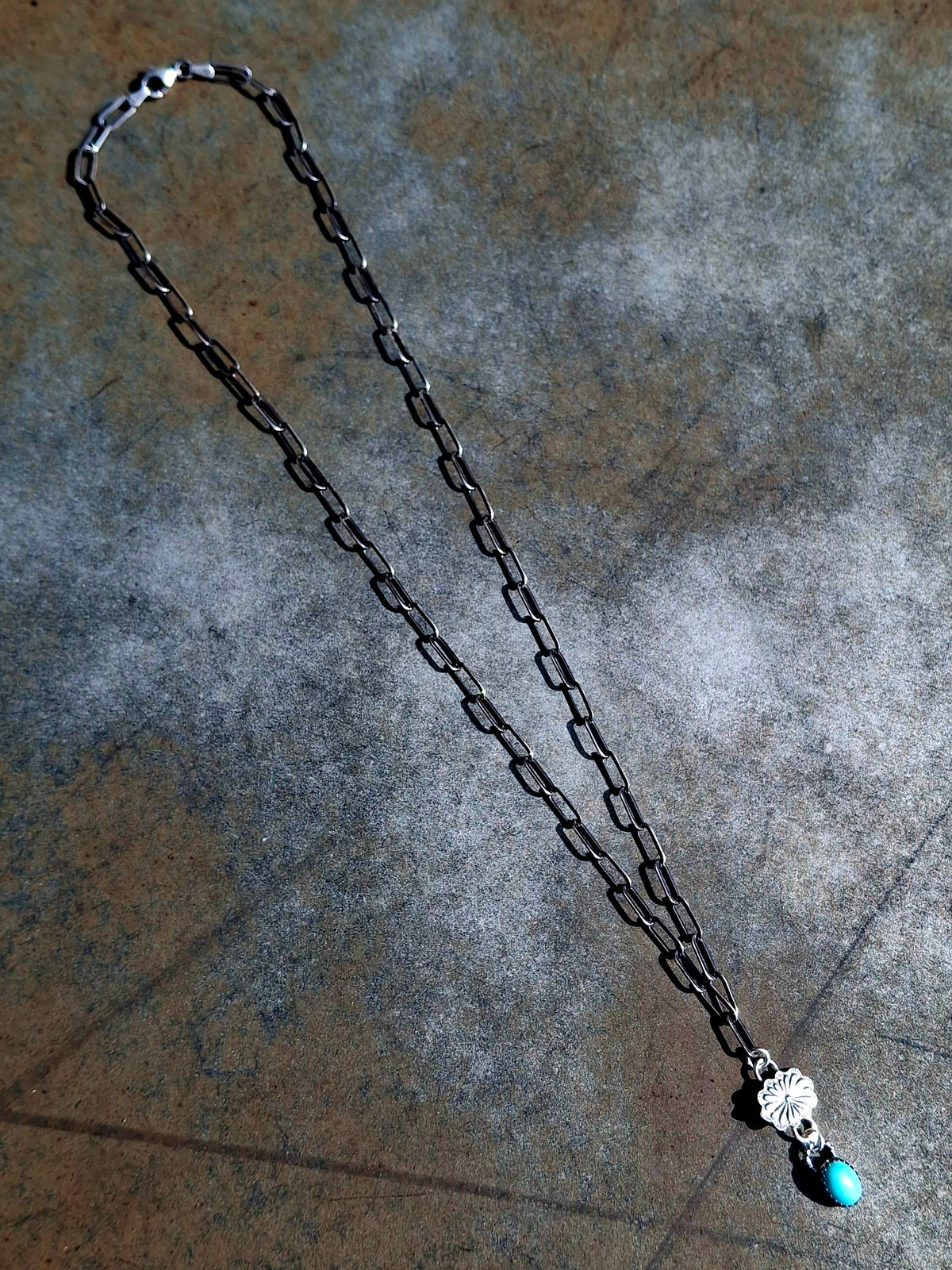 Dainty Kingman Concho Necklace