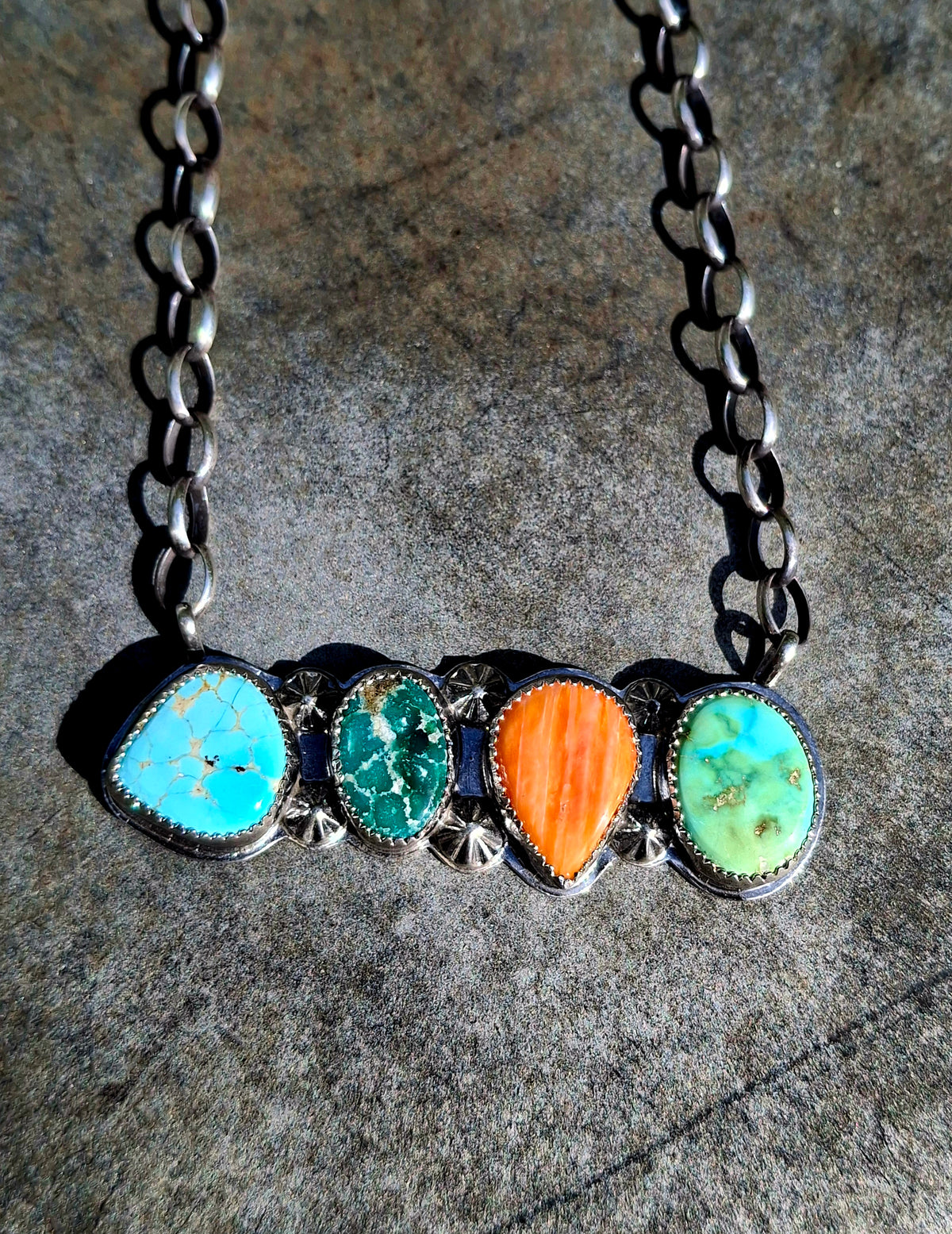 Multi-Stone Bar Necklace