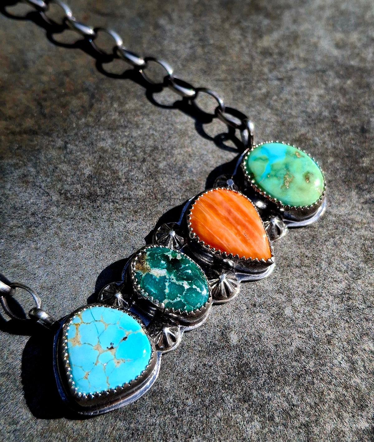 Multi-Stone Bar Necklace