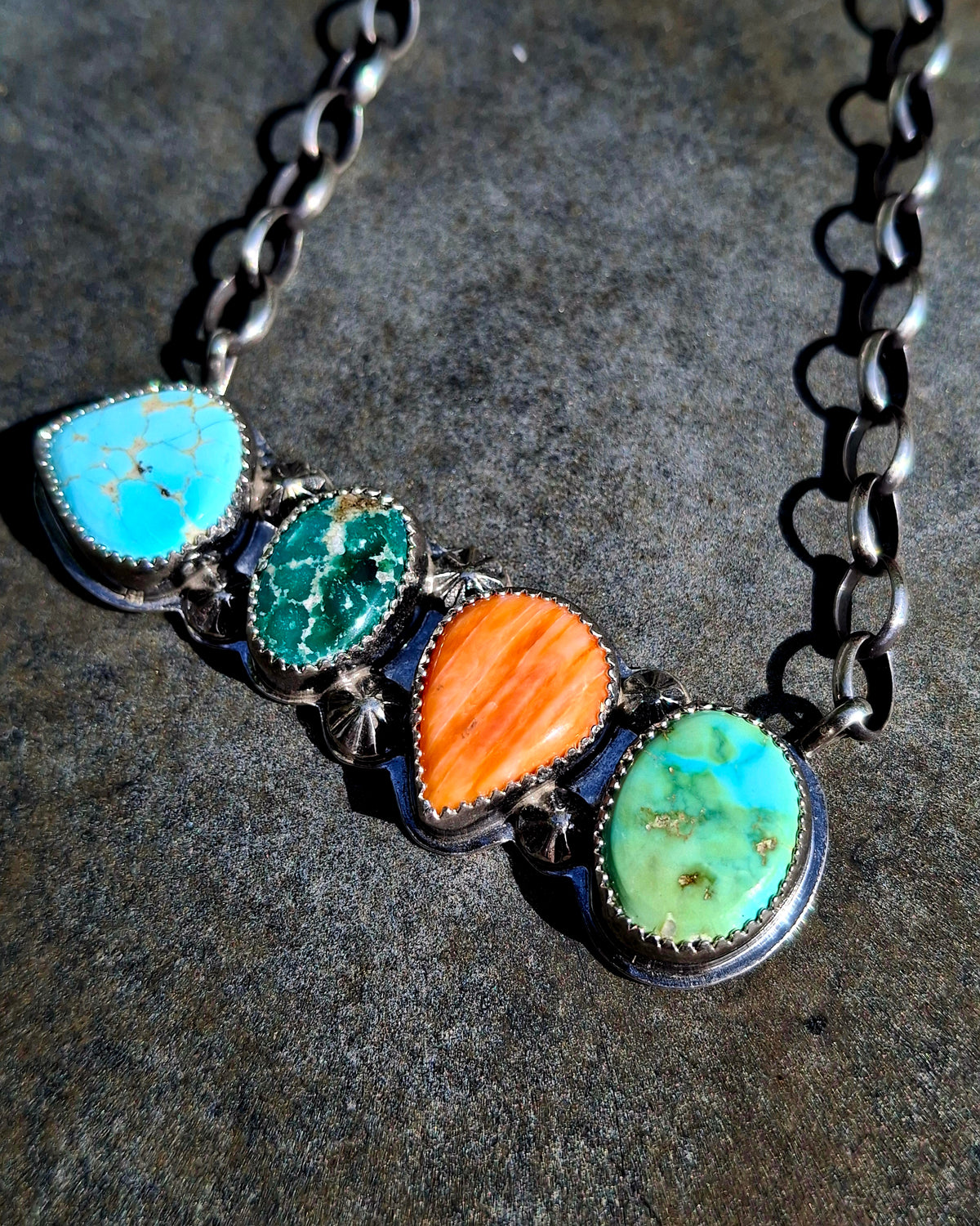 Multi-Stone Bar Necklace