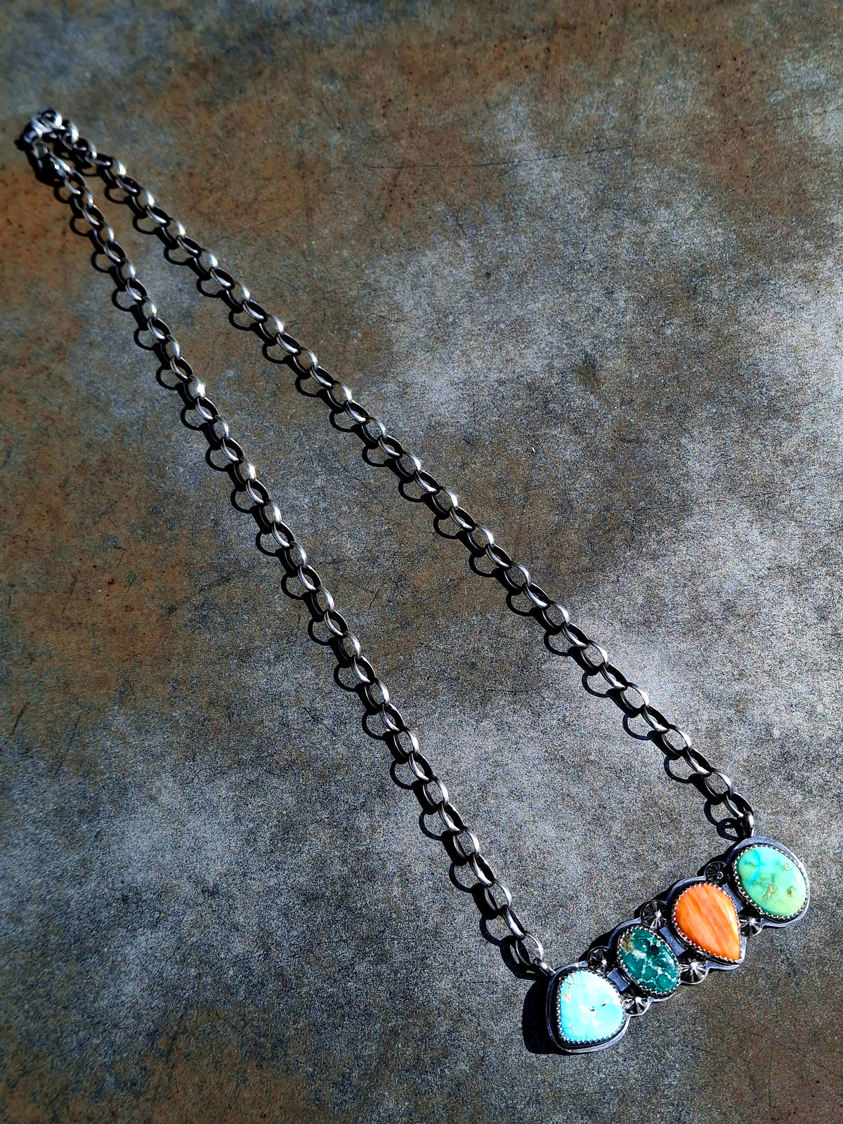 Multi-Stone Bar Necklace