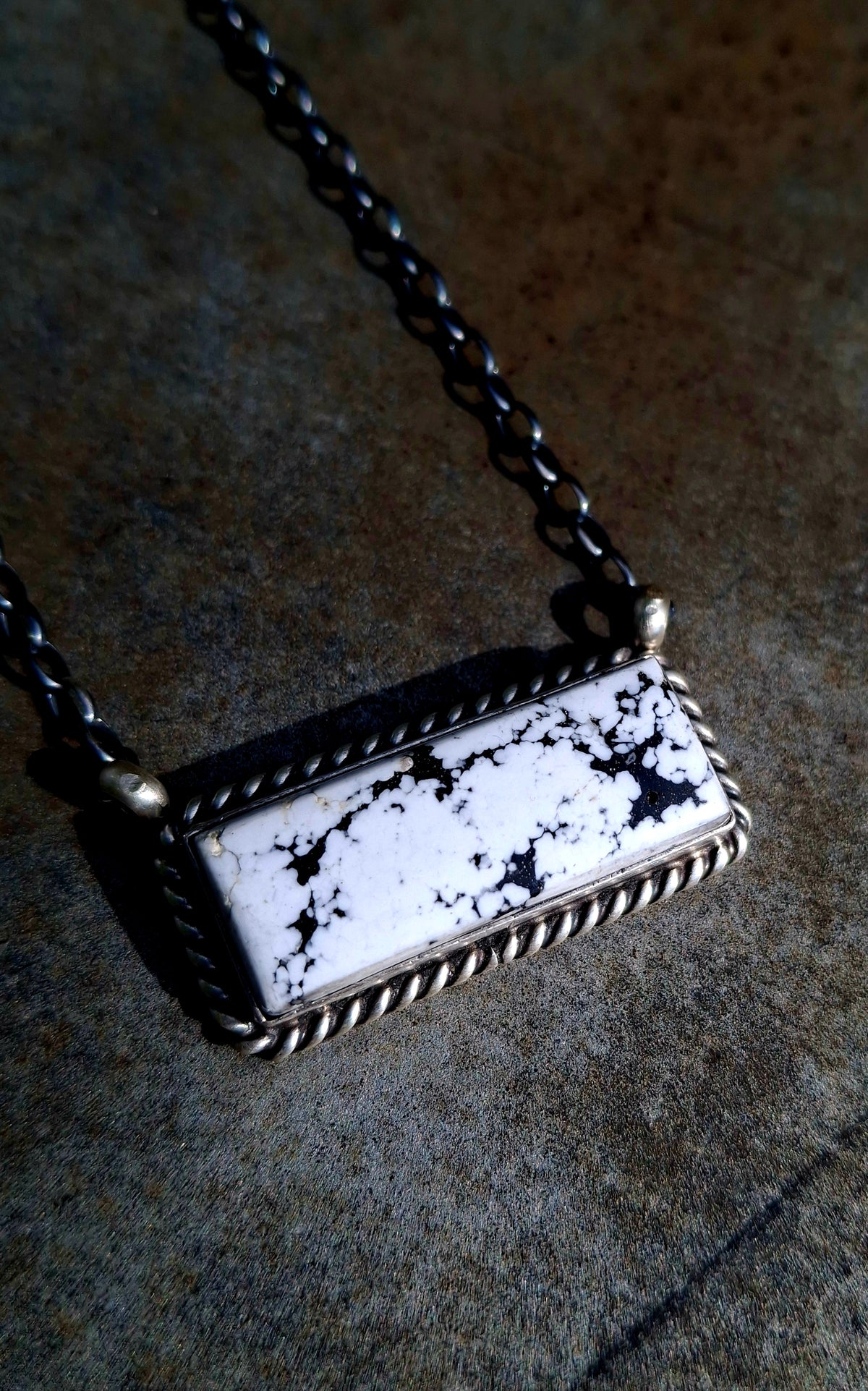 White Buffalo Bar Necklace