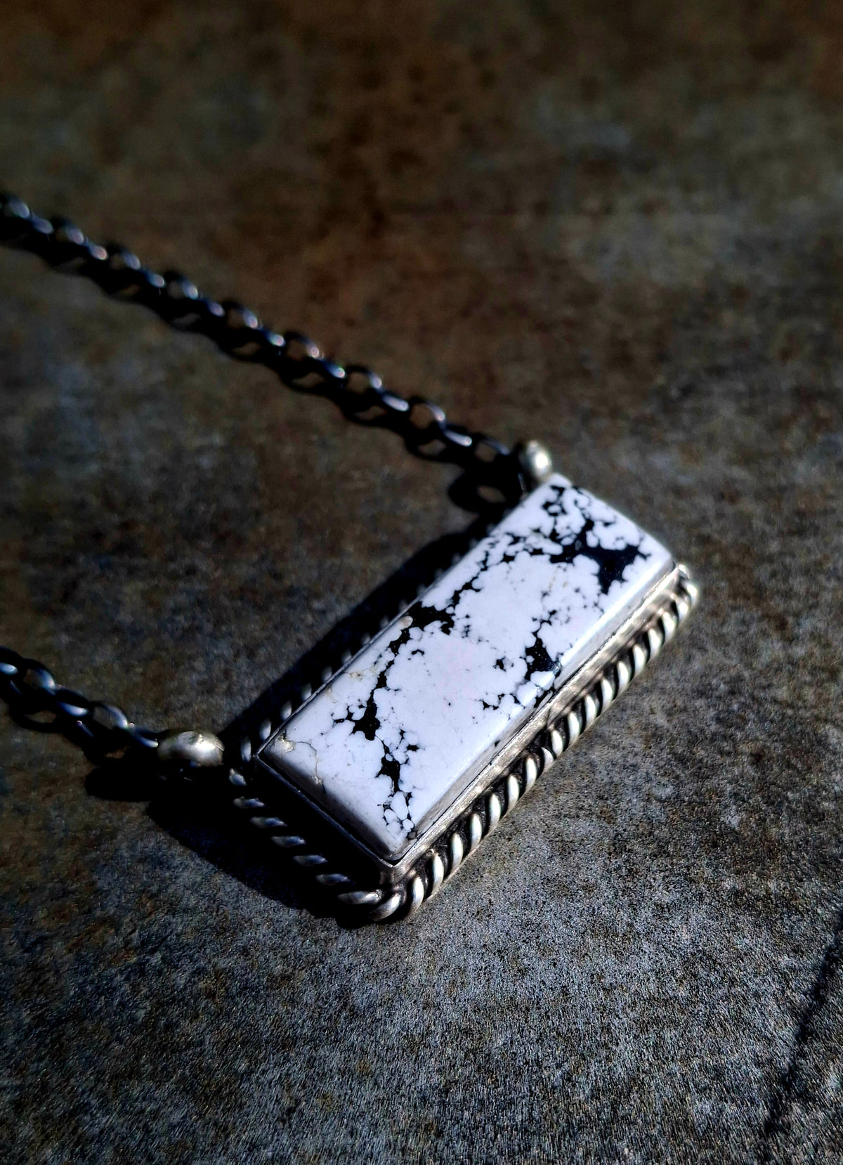 White Buffalo Bar Necklace
