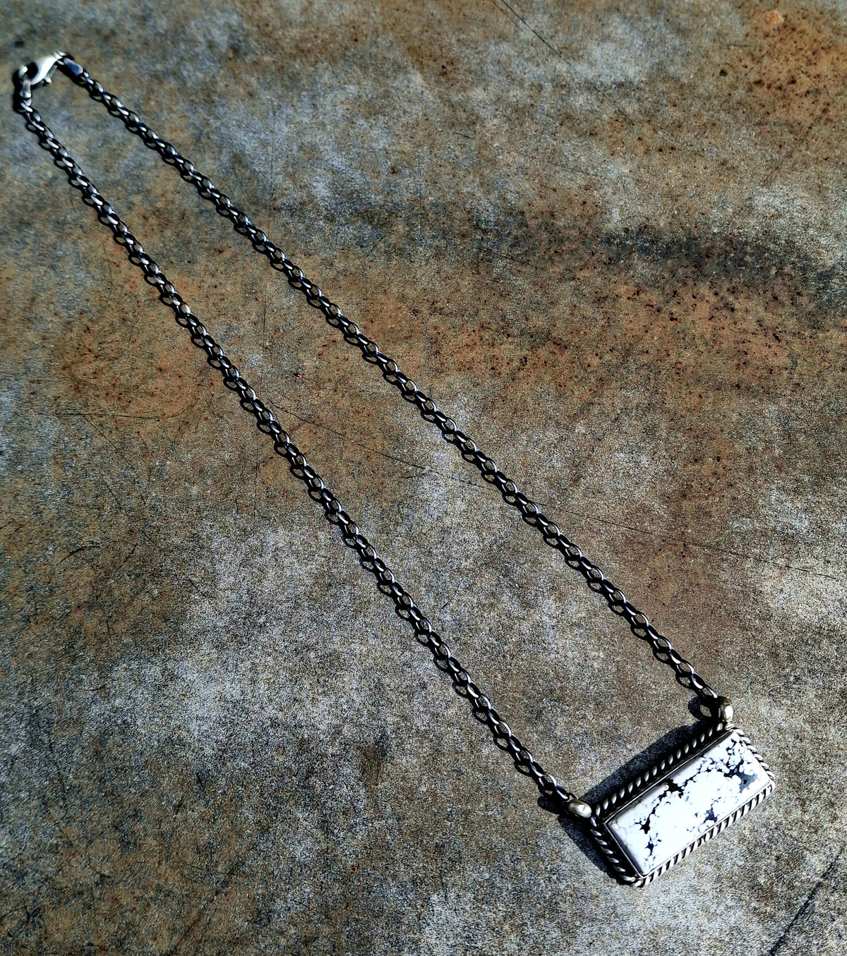 White Buffalo Bar Necklace
