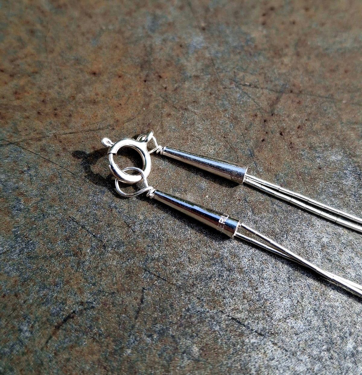 Two-Layer Liquid Silver Necklace