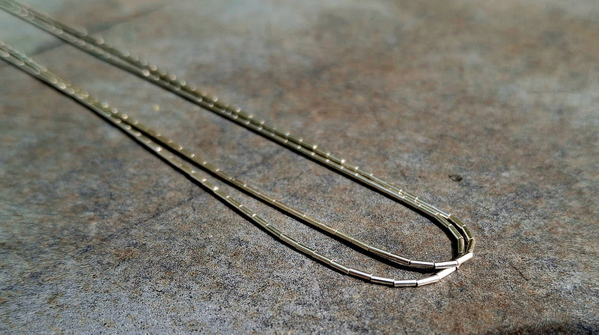 Two-Layer Liquid Silver Necklace