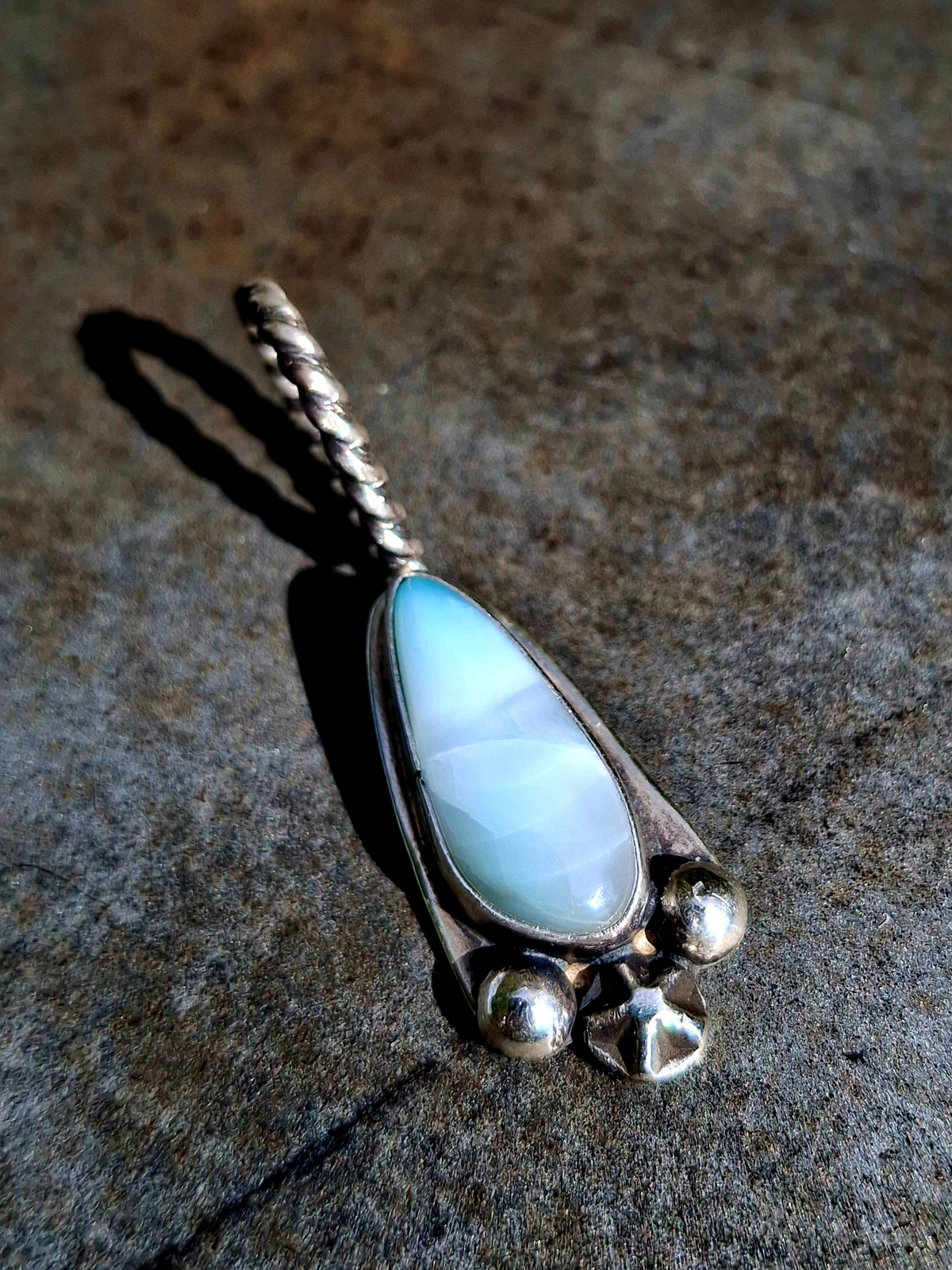 Larimar Pendant on Shepherds Hook