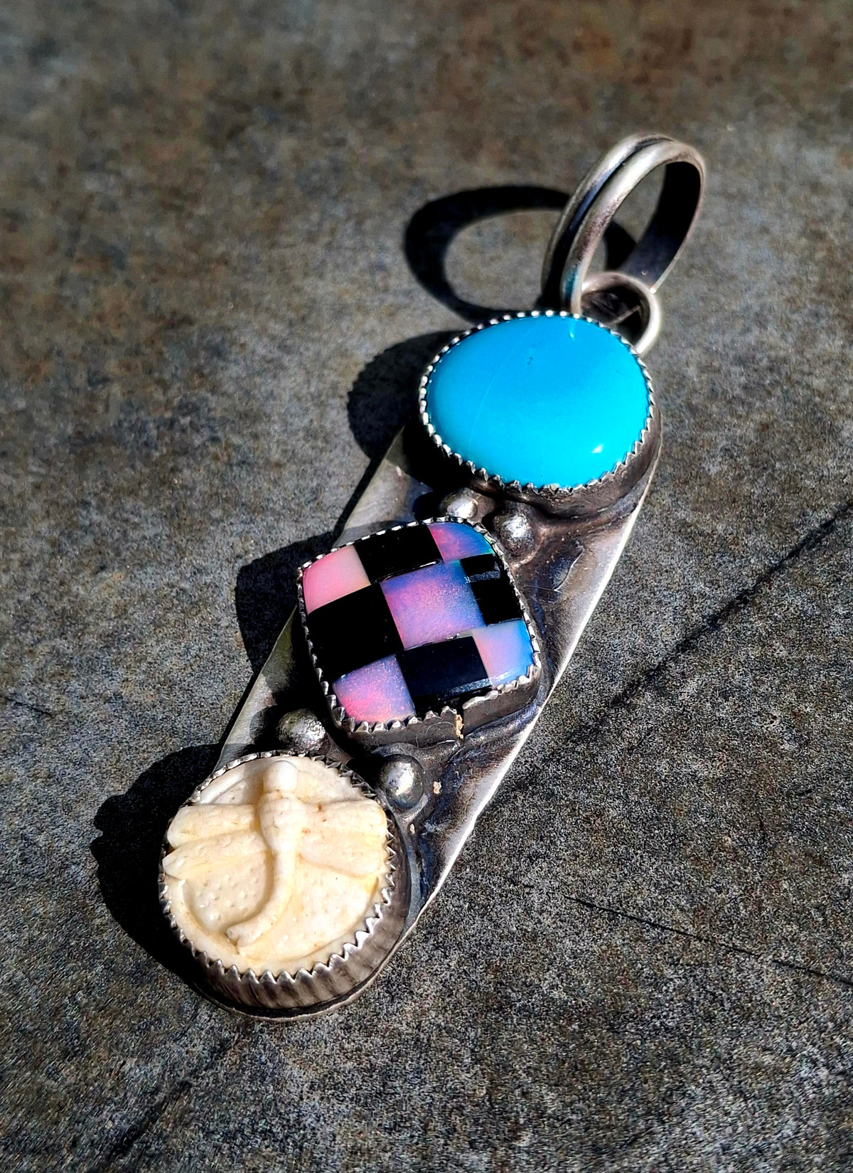 Kingman/Opal Check/Dragonfly Pendant