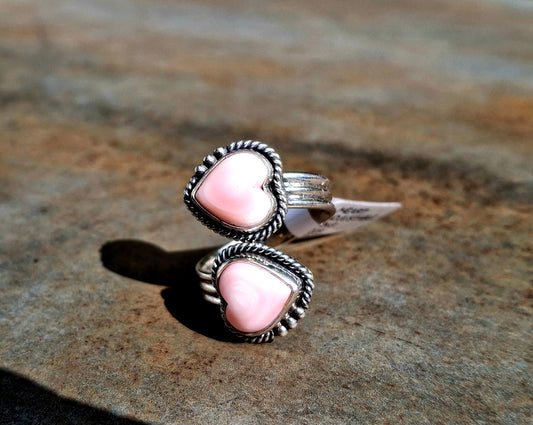 Pink Conch Adjustable Ring