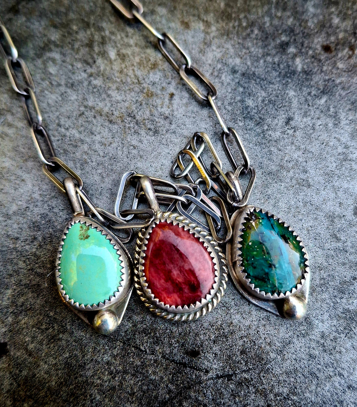 Multi-Stone Charm Necklace