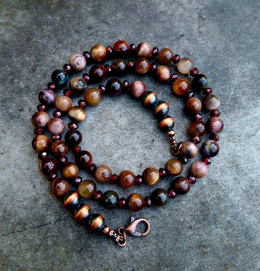 Jasper/Ruby Bead Necklace - N259