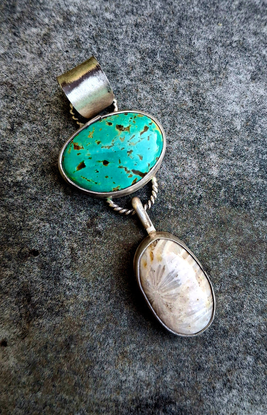 Tyrone/Fossilized Coral Pendant - P87