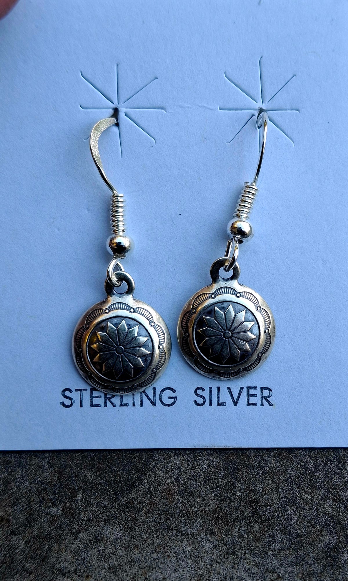 Sterling Concho Dangle Earrings