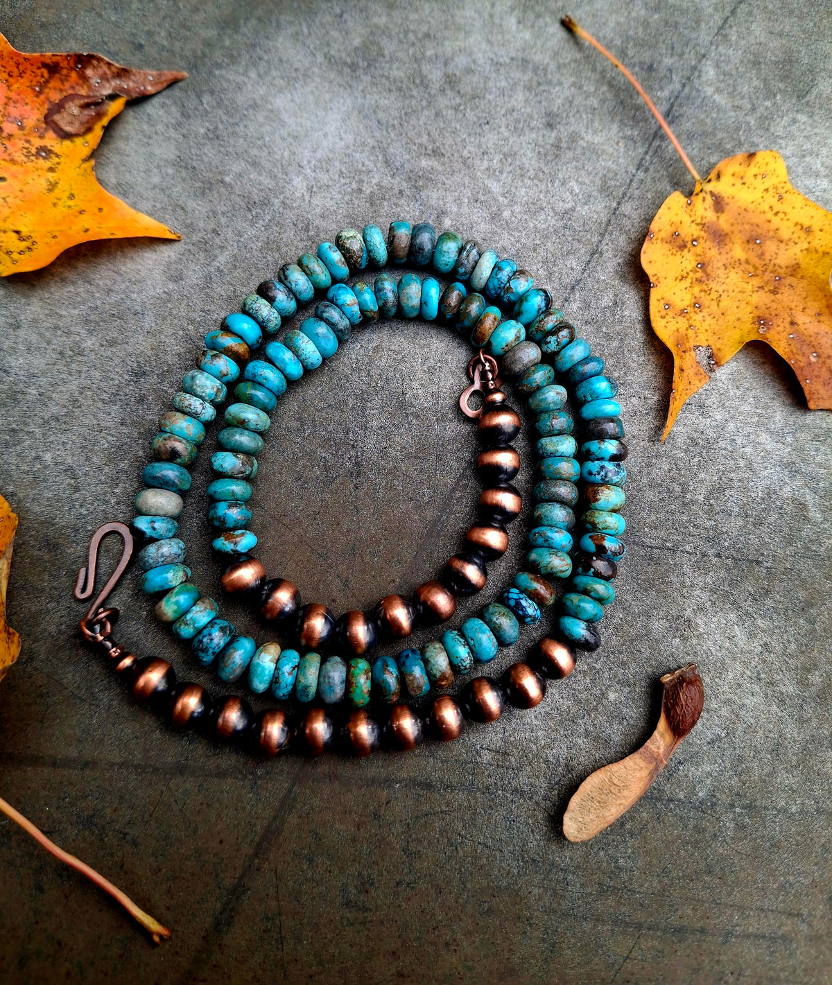 Turquoise/Copper Bead Necklace