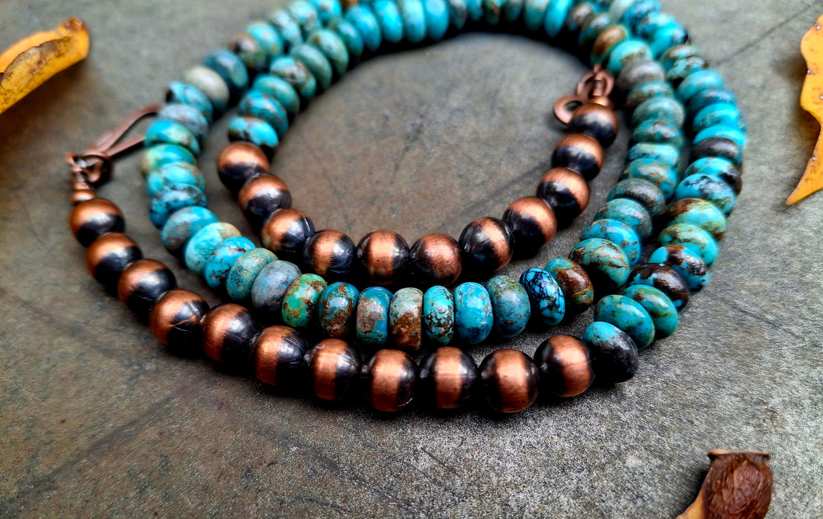 Turquoise/Copper Bead Necklace