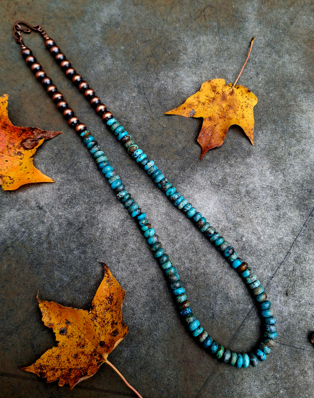 Turquoise/Copper Bead Necklace