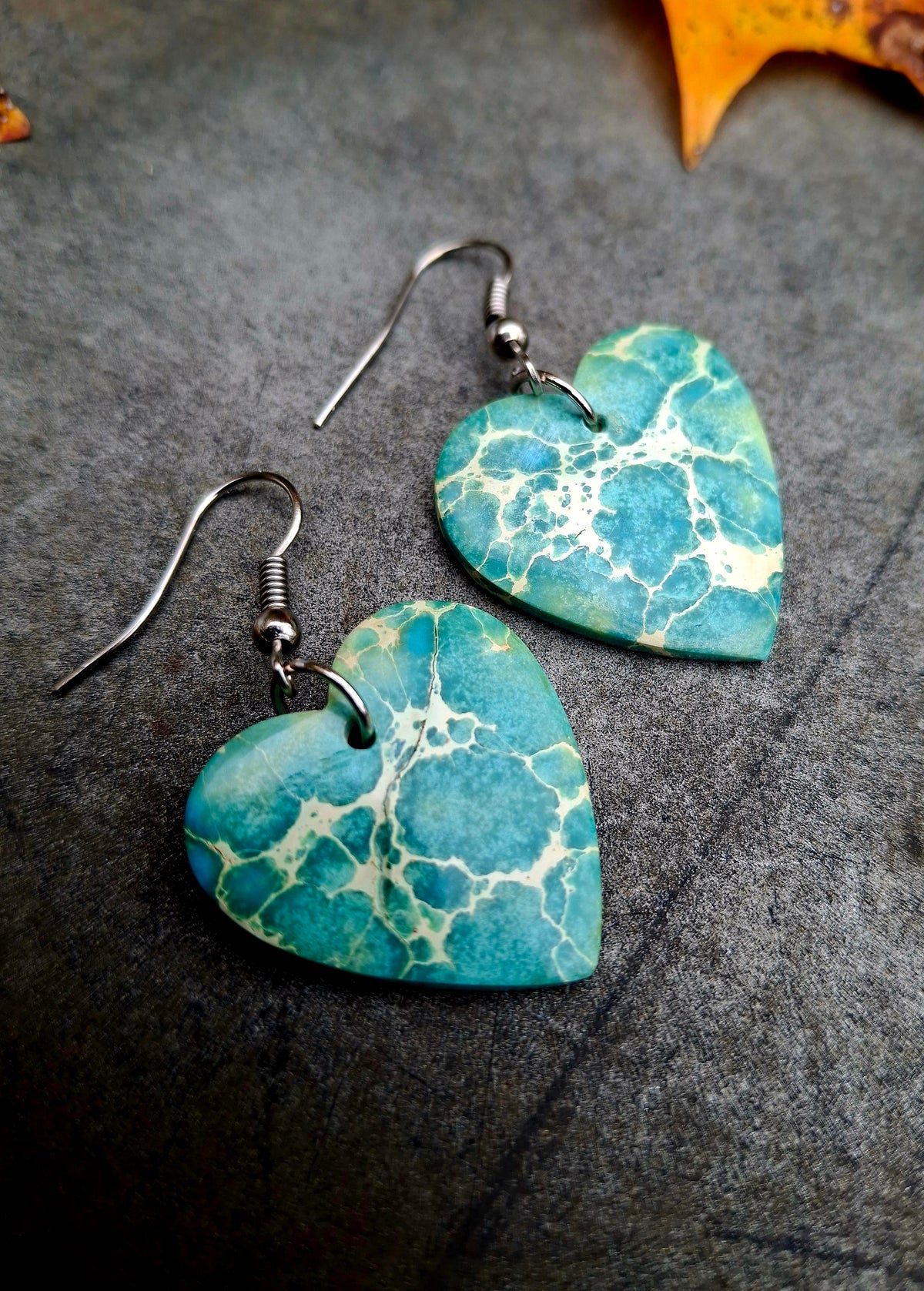 Blue Indigo Heart Earrings