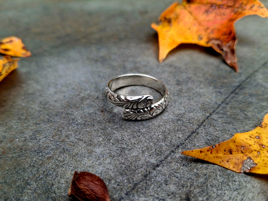 Floral Tooled Adjustable Ring Band