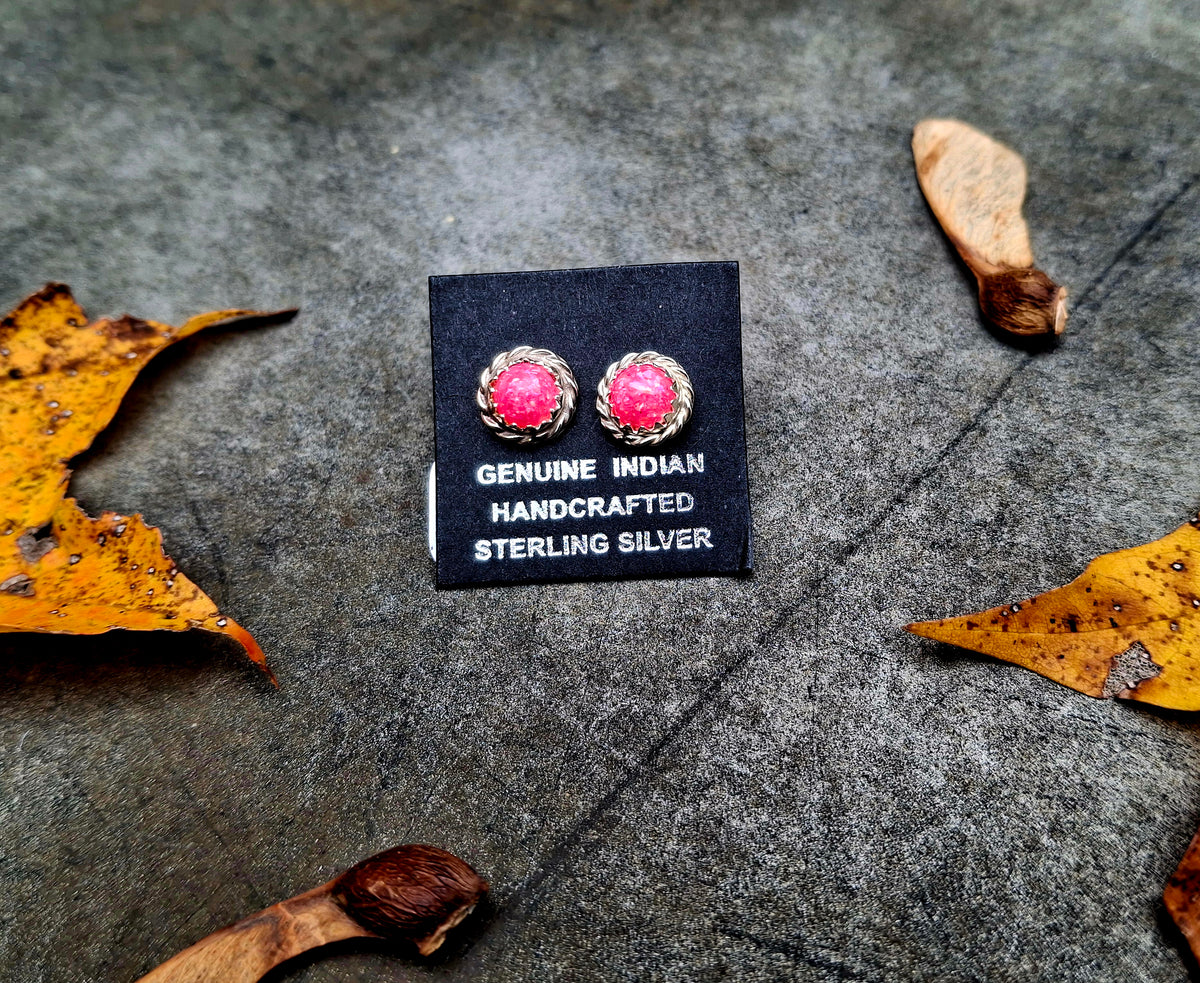 Pink Opal Studs