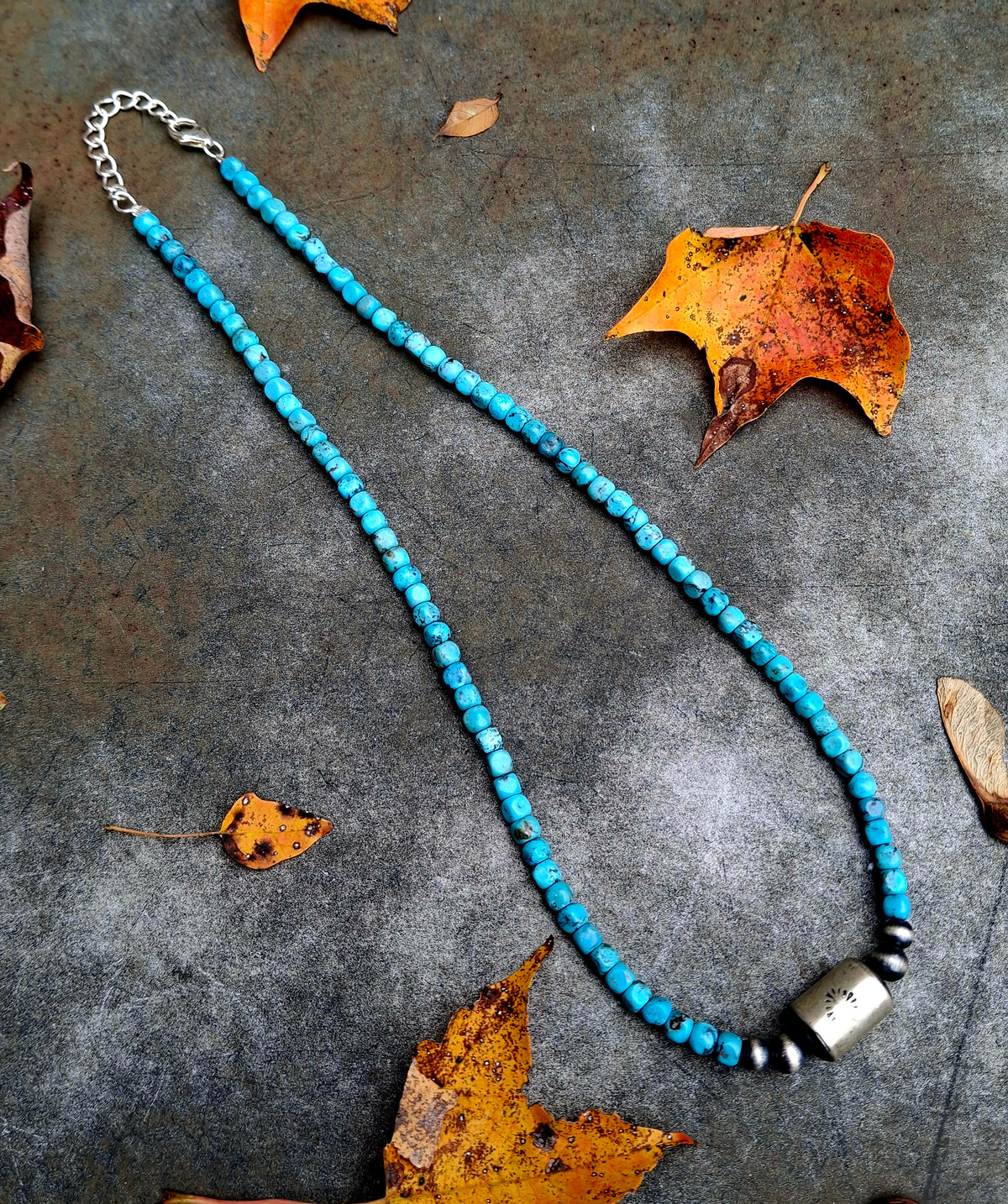 Cloud Mountain Barrel Bead Necklace