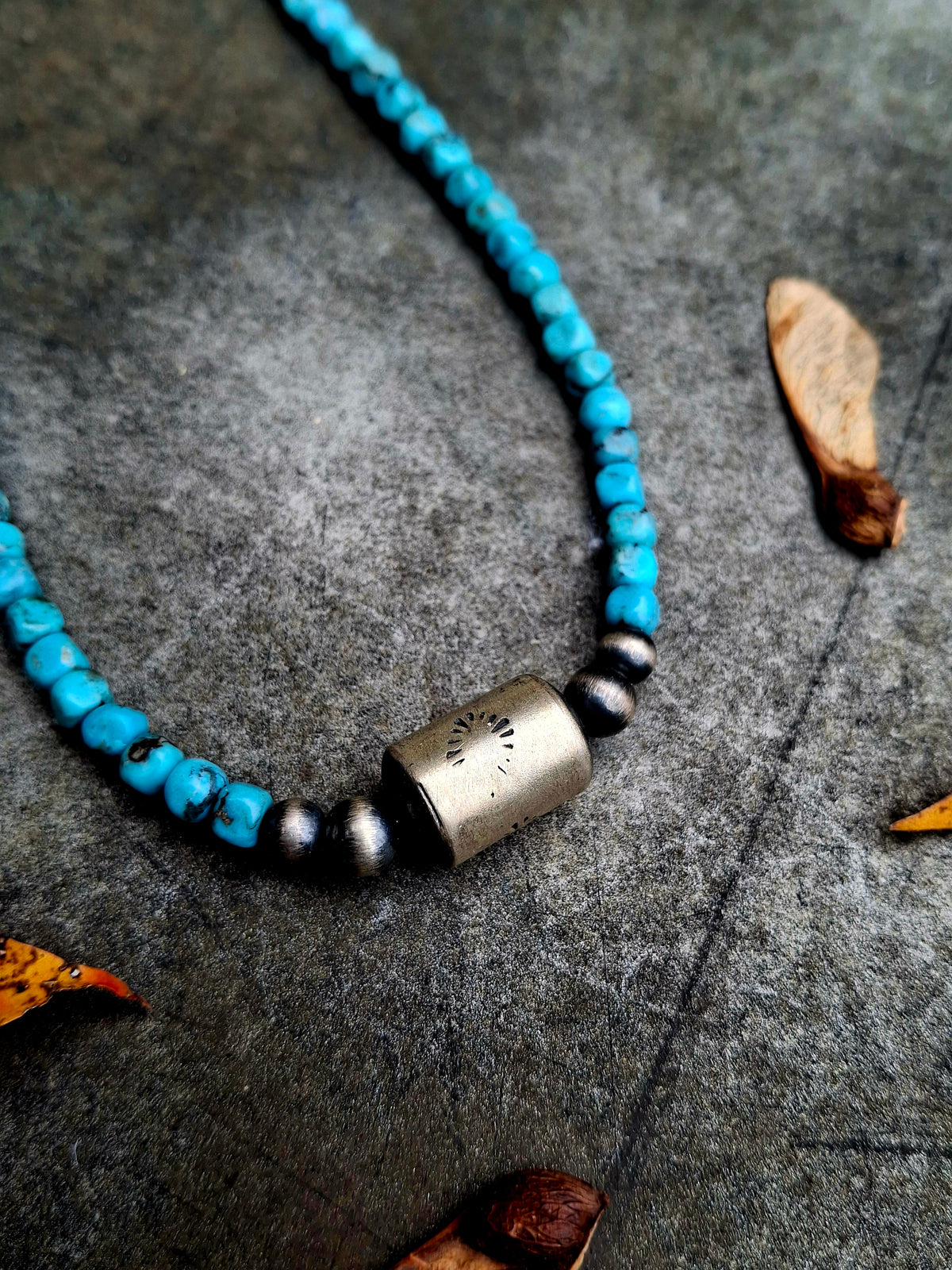 Cloud Mountain Barrel Bead Necklace