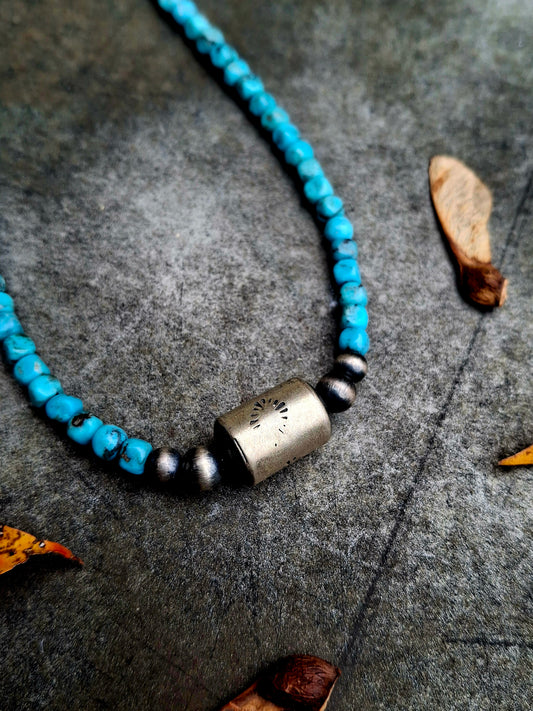 Cloud Mountain Barrel Bead Necklace