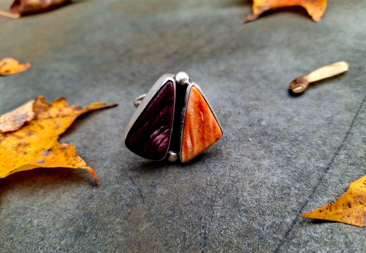 Purple/Orange Spiny Adjustable Ring