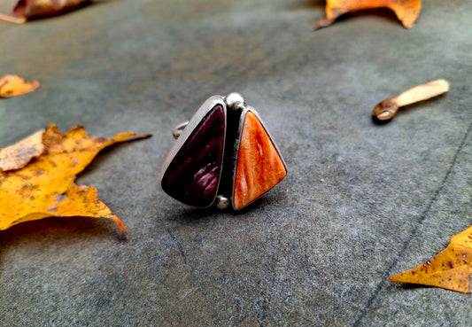 Purple/Orange Spiny Adjustable Ring